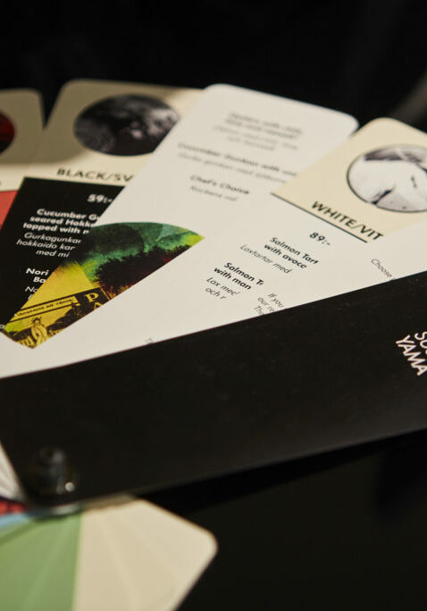 A special fold out fan menu for the Kaiten selection